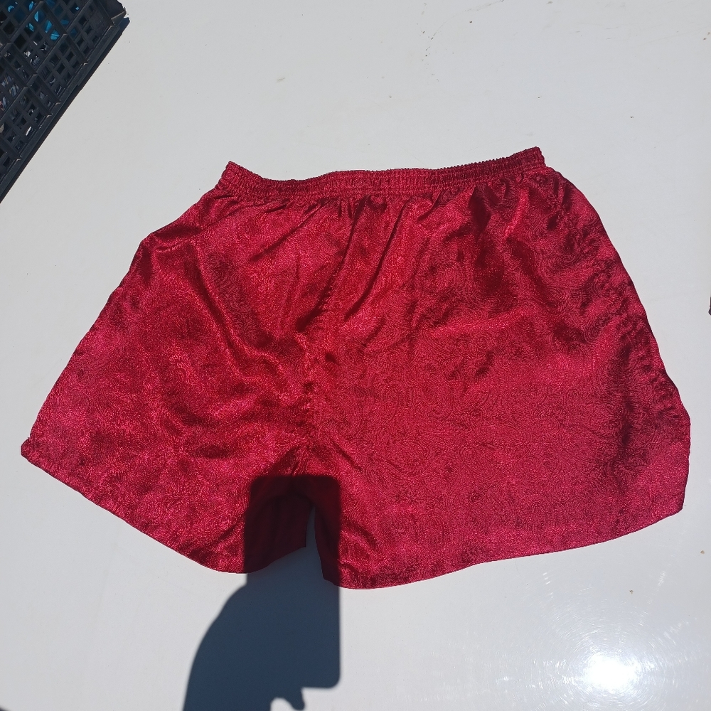 Puritan boxer shorts size medium 100% polyester color red